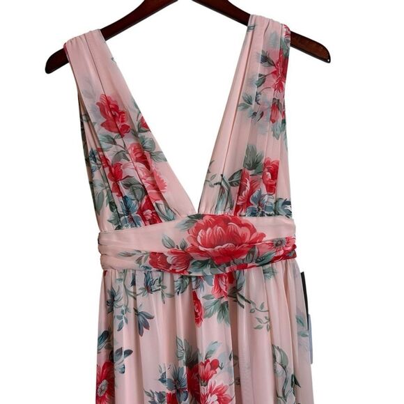 Lulus Garden Meandering Blush Feminine Floral Print Maxi Dress Size Small NEW - Picture 5 of 15